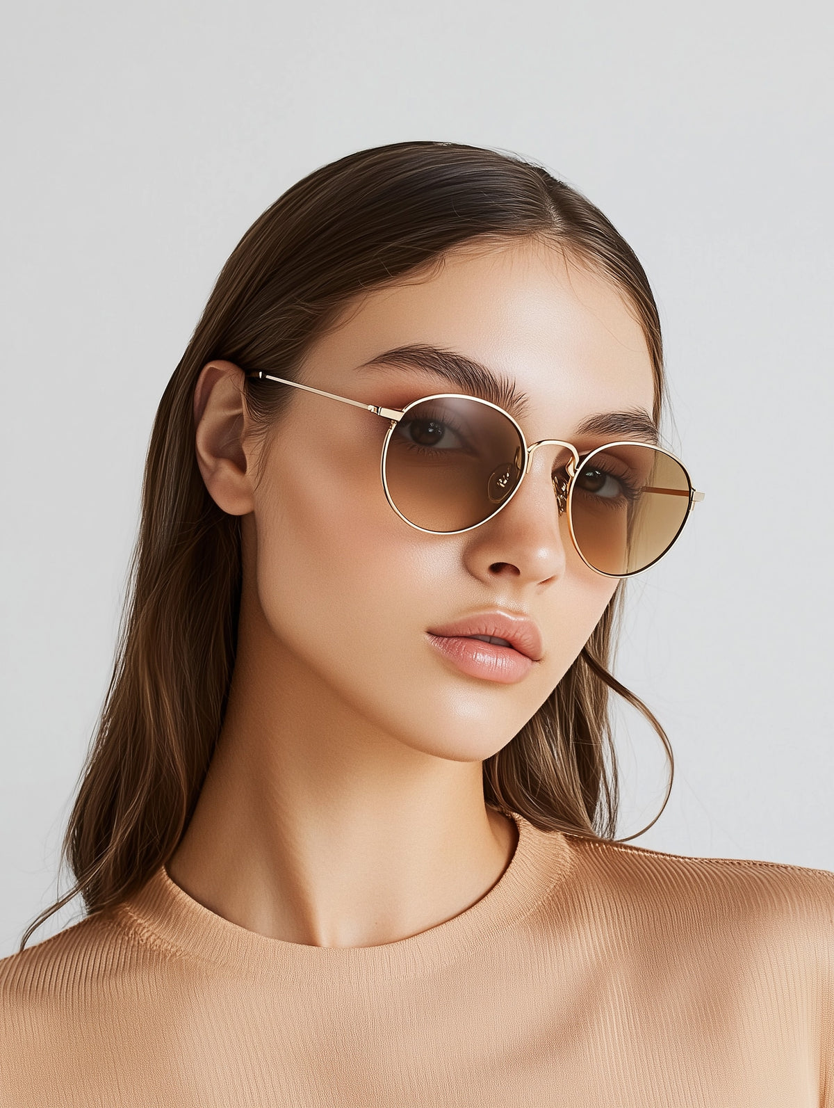 Round Metal Frame Sunglasses-3