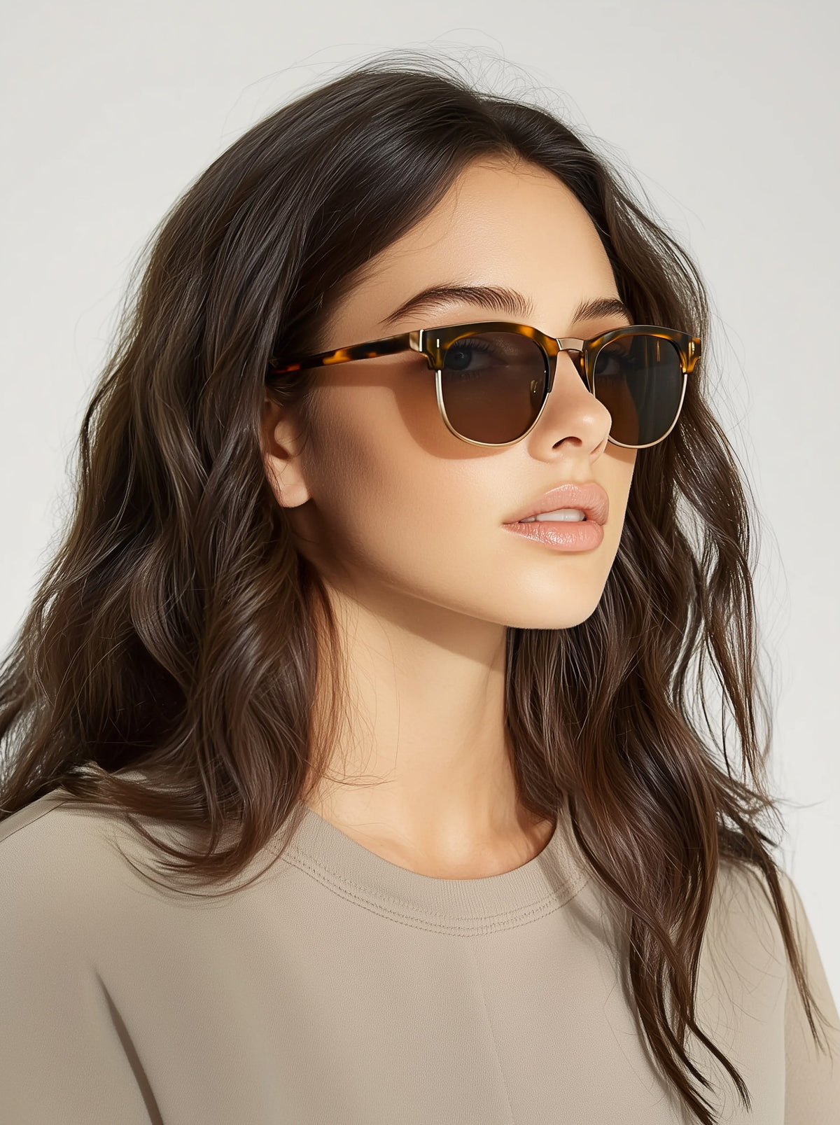 Half-Rim Clubmaster Style Sunglasses-zoom-3