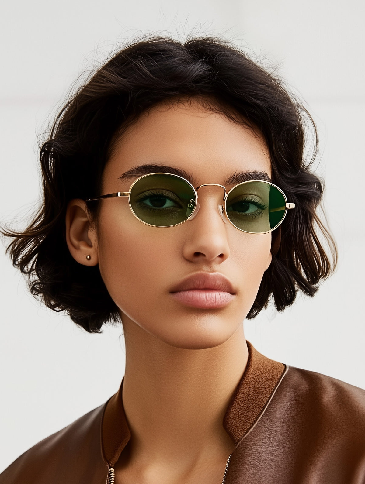 Thin Round Metal Sunglasses-3