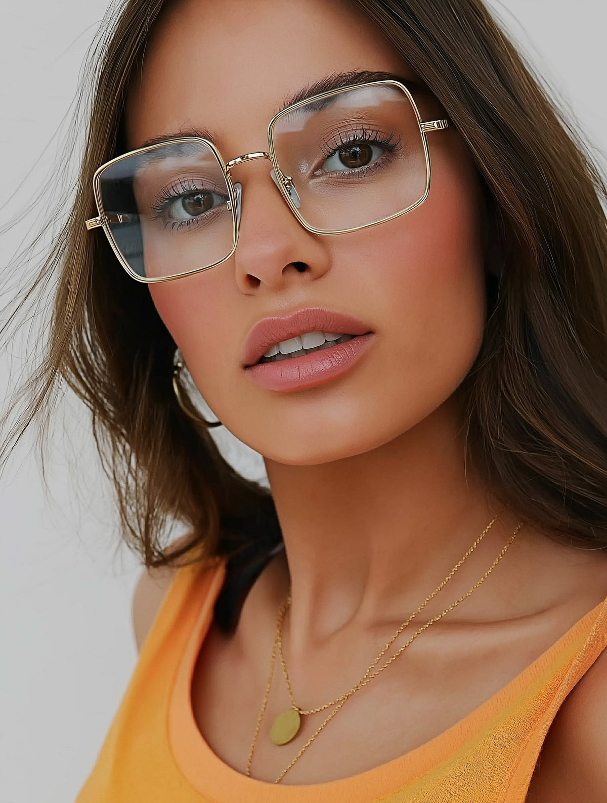 Metal Edge Square Glasses-zoom-4